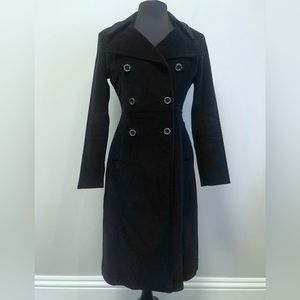 Bebe Black Velour Corduroy Fitted Double Breasted Blazer Style Jacket/Coat 2P